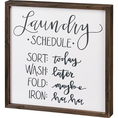 Inset Box Sign - Schedule