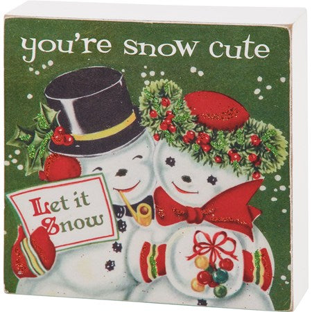 Block Sign - Snow Cute