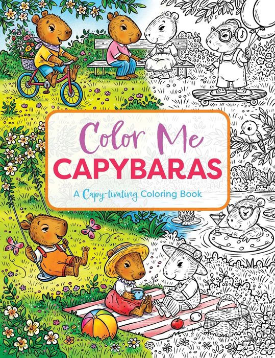 Color Me Capybaras: A Capy-tivating Coloring Book