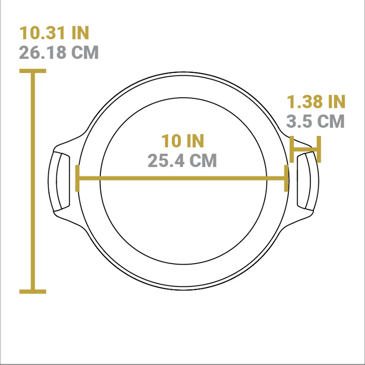 10.25 Inch Seasoned Cast Iron Baker's Skillet