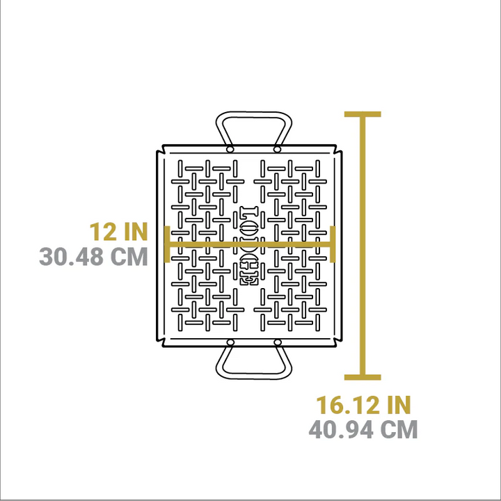 13X 12 Inch Cast Iron Seasoned Carbon Steel Grilling Pan