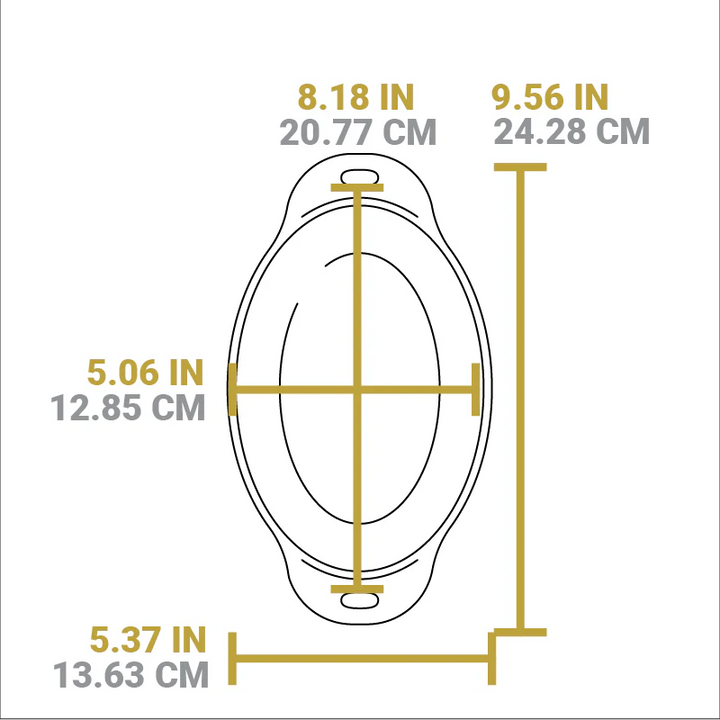 Heat-Treated 16 Ounce Cast Iron Oval Server