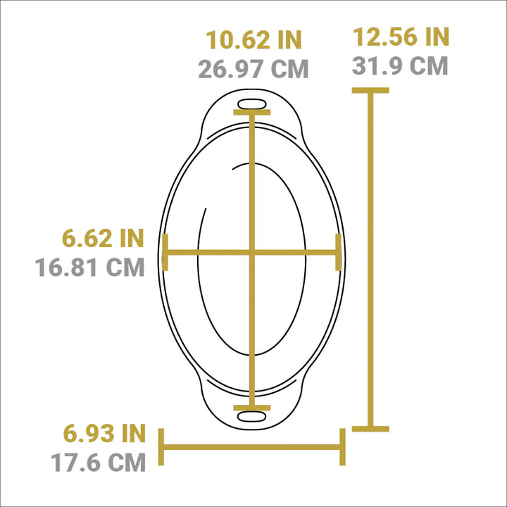 Heat-Treated 36 Ounce Cast Iron Oval Server