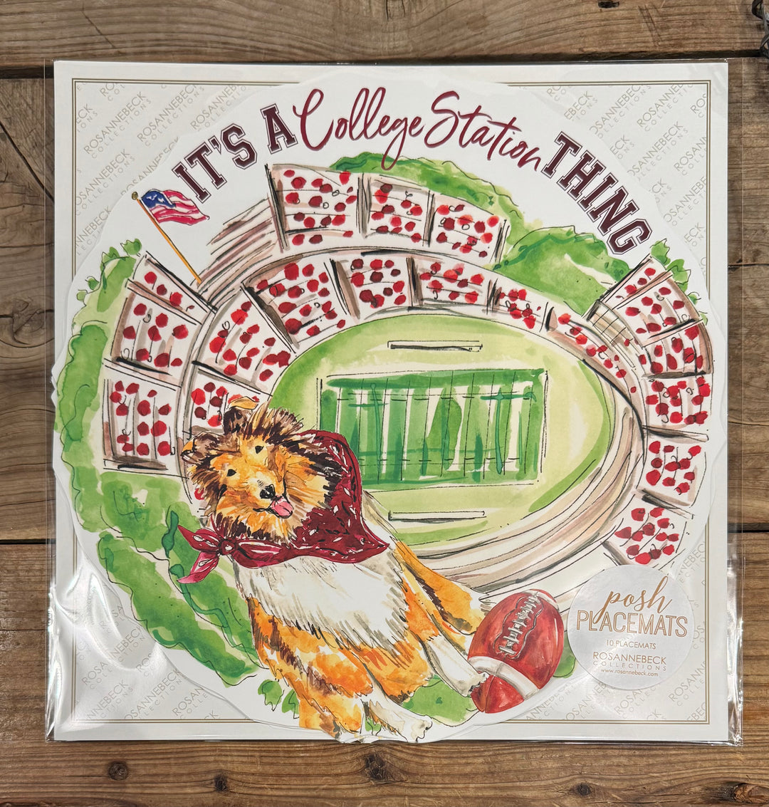 It's a College Station Thing Stadium & Collie Post Die-Cut Placemat
