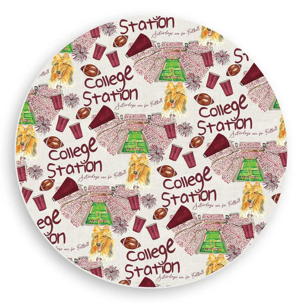 Texas A&M Football Pattern Vinyl Placemat