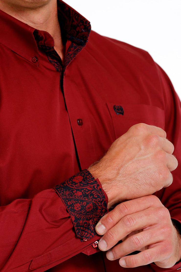 Cinch - Men's Long Sleeve Solid Shirt - Red