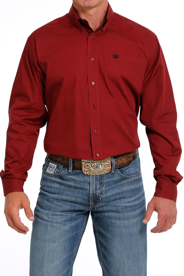 Cinch - Men's Long Sleeve Solid Shirt - Red
