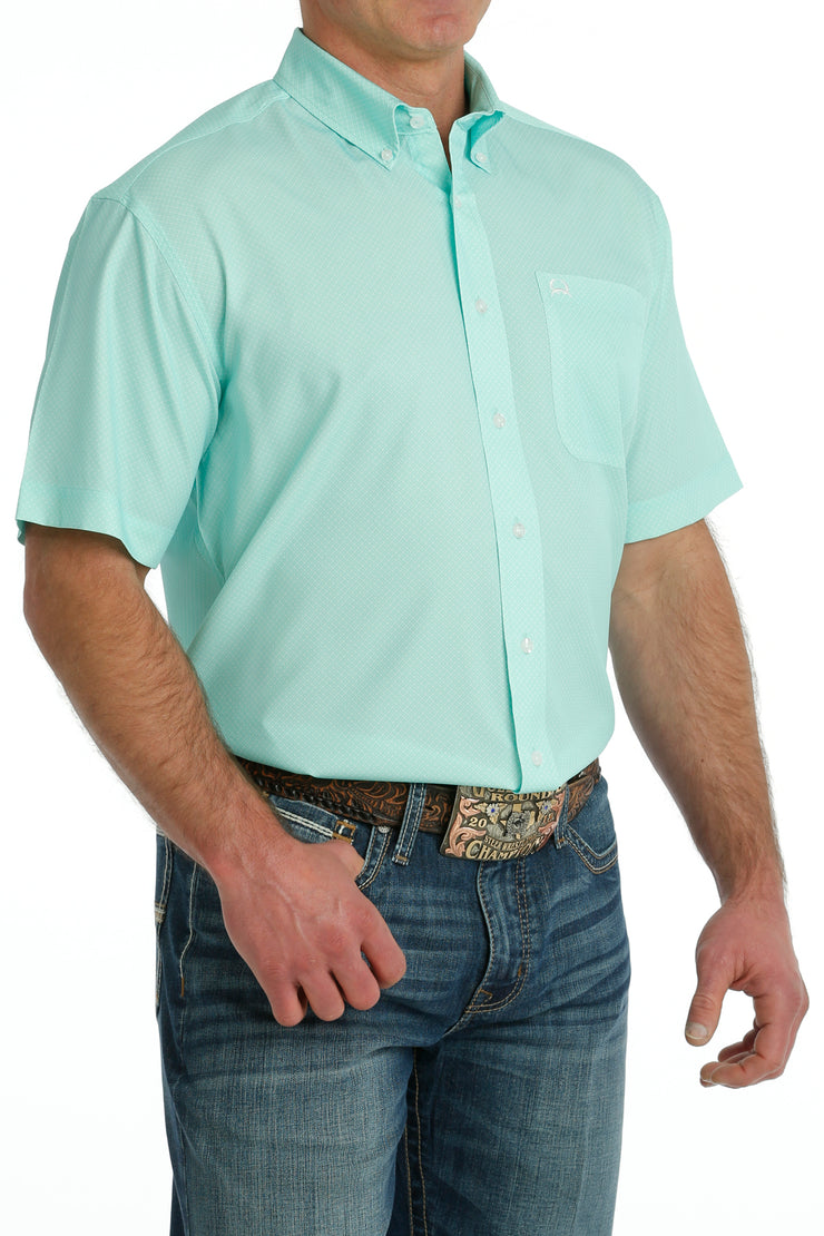 Cinch Men's Short Sleeve Shirt Arena Flex - Mint