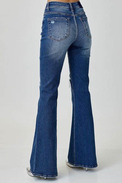 Risen Jeans- Mid Rise Button Down Flare Jeans – Circle X Country Store