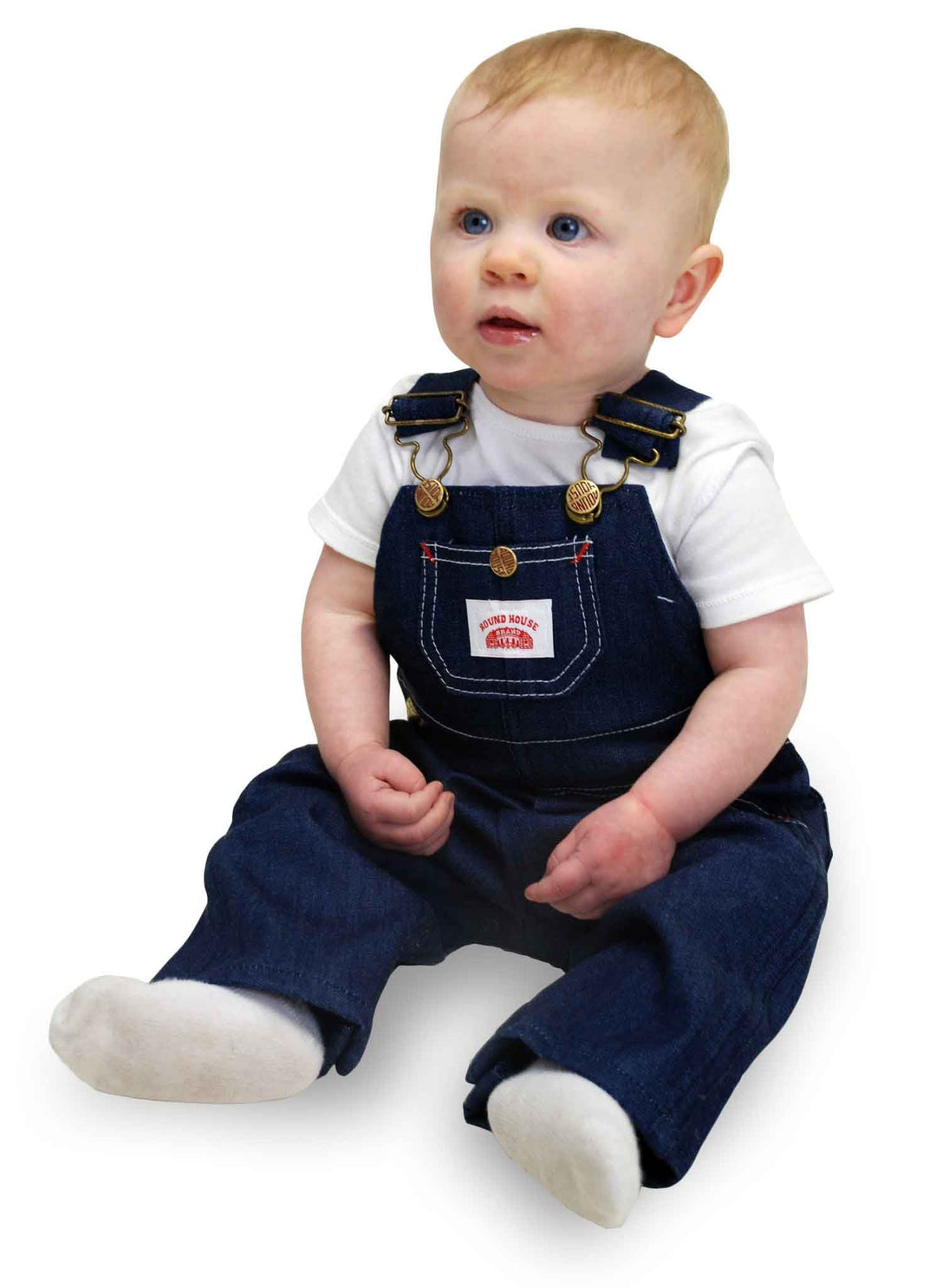 Round House Kids Made in USA Kids Premium Blue Denim Bib Overall