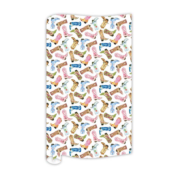 Handpainted Colorful Cowboy Boots Wrapping Paper
