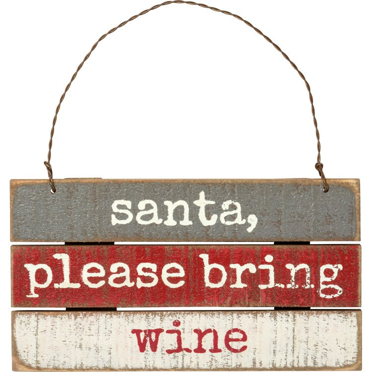Slat Ornament - Santa