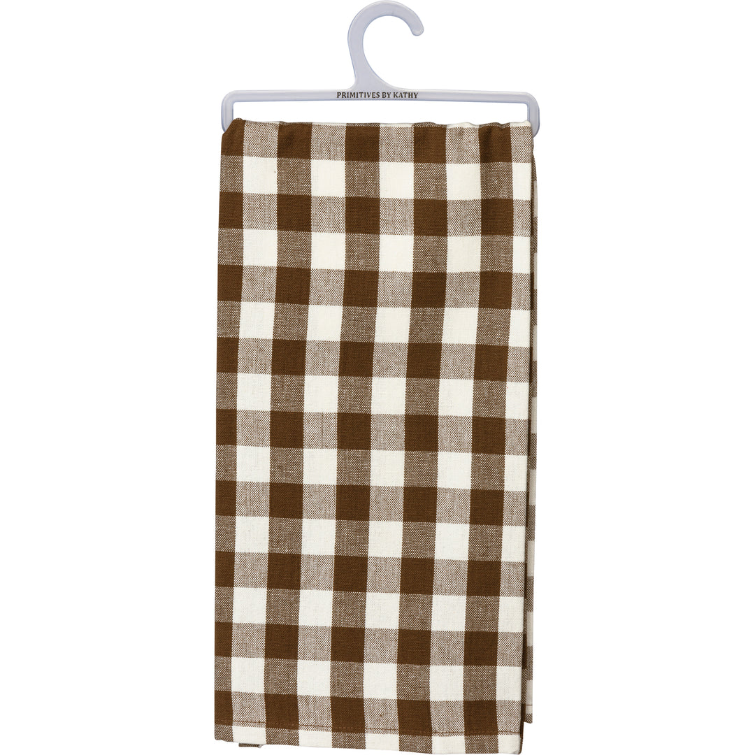Kitchen Towel - Small Brown Buff Check