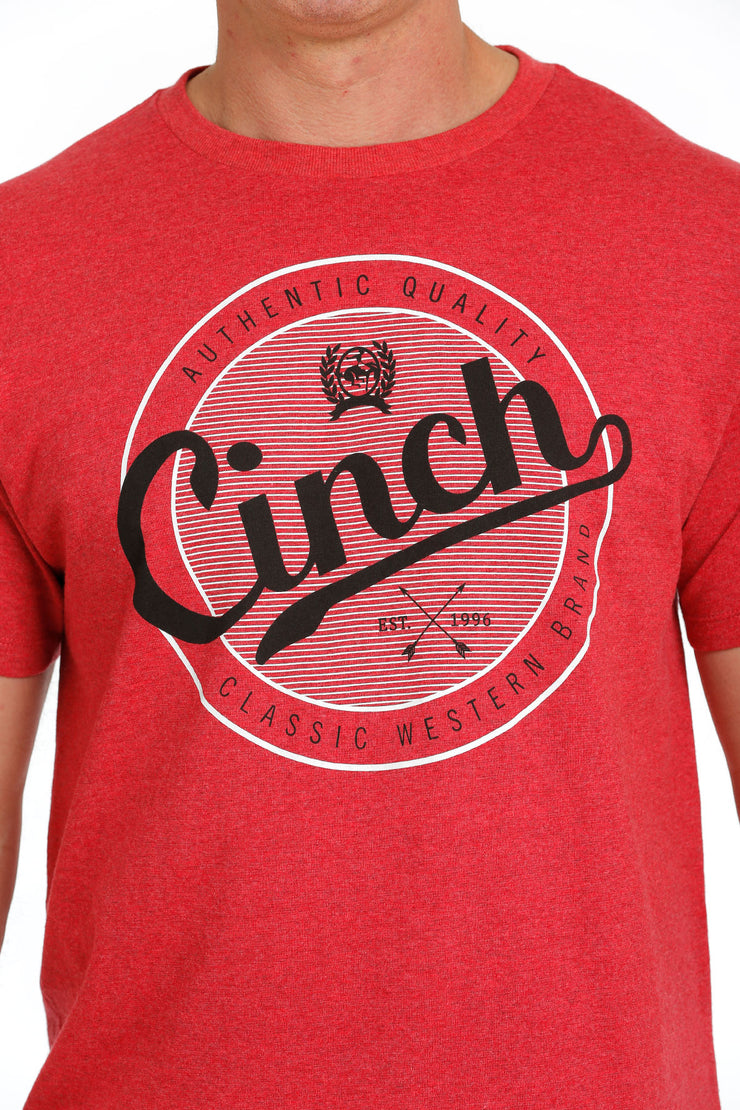 Cinch Men's Short Sleeve T-Shirt - Heather Red