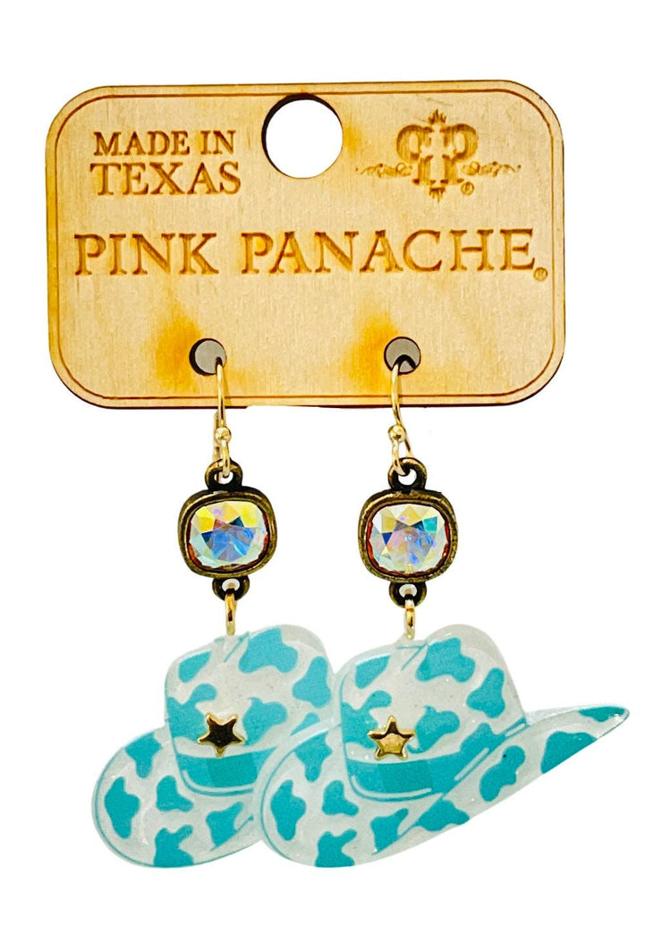 Pink Panache - Turquoise Acrylic Hat Earring