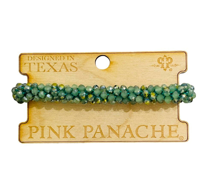 Pink Panache -  Green bead bracelet