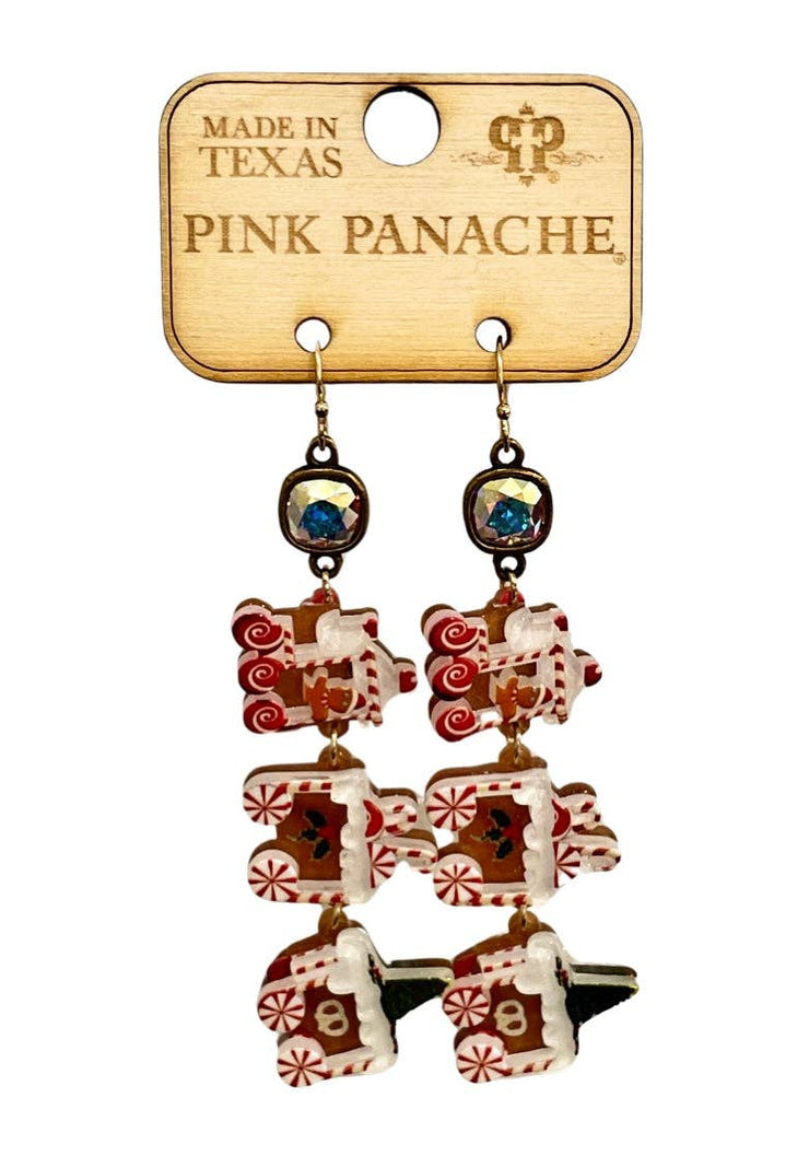 Pink Panache -  3-piece Gingerbread Train Earring