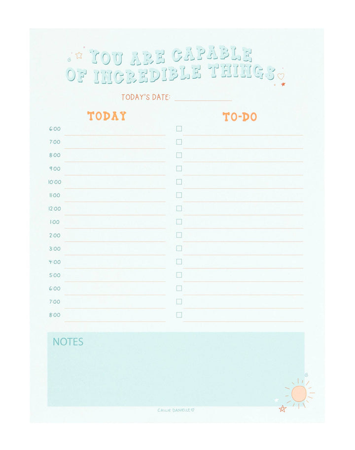 Incredible Things Daily Planning Notepad