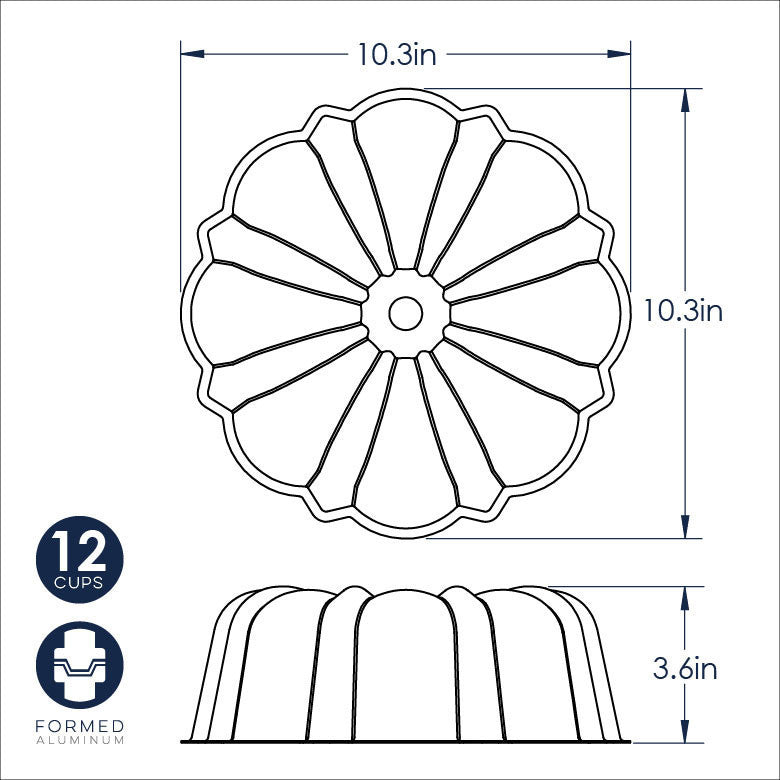 12 Cup Formed Bundt® Pan with Vanilla Bean Cake Mix