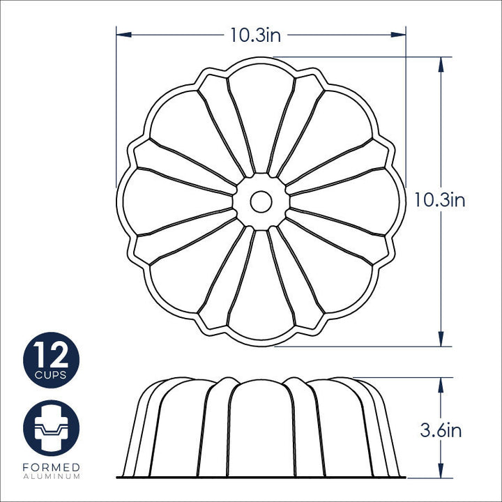 12 Cup Formed Bundt® Pan with Vanilla Bean Cake Mix
