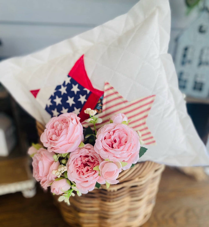 Handmade Patriotic  Pillow Upcycled Jeans Star 4th of July