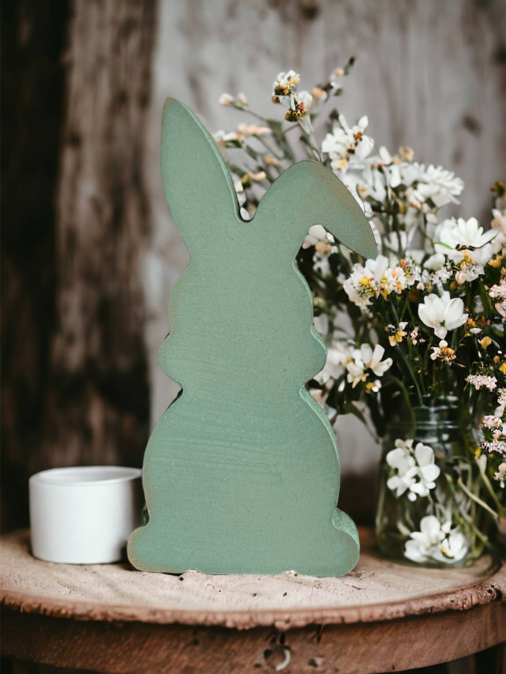 Primitive/Rustic Wood Easter/Spring Bunny - Style Three