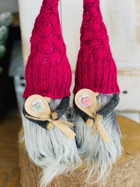 Candy Hearts Valentine Felt Gnome
