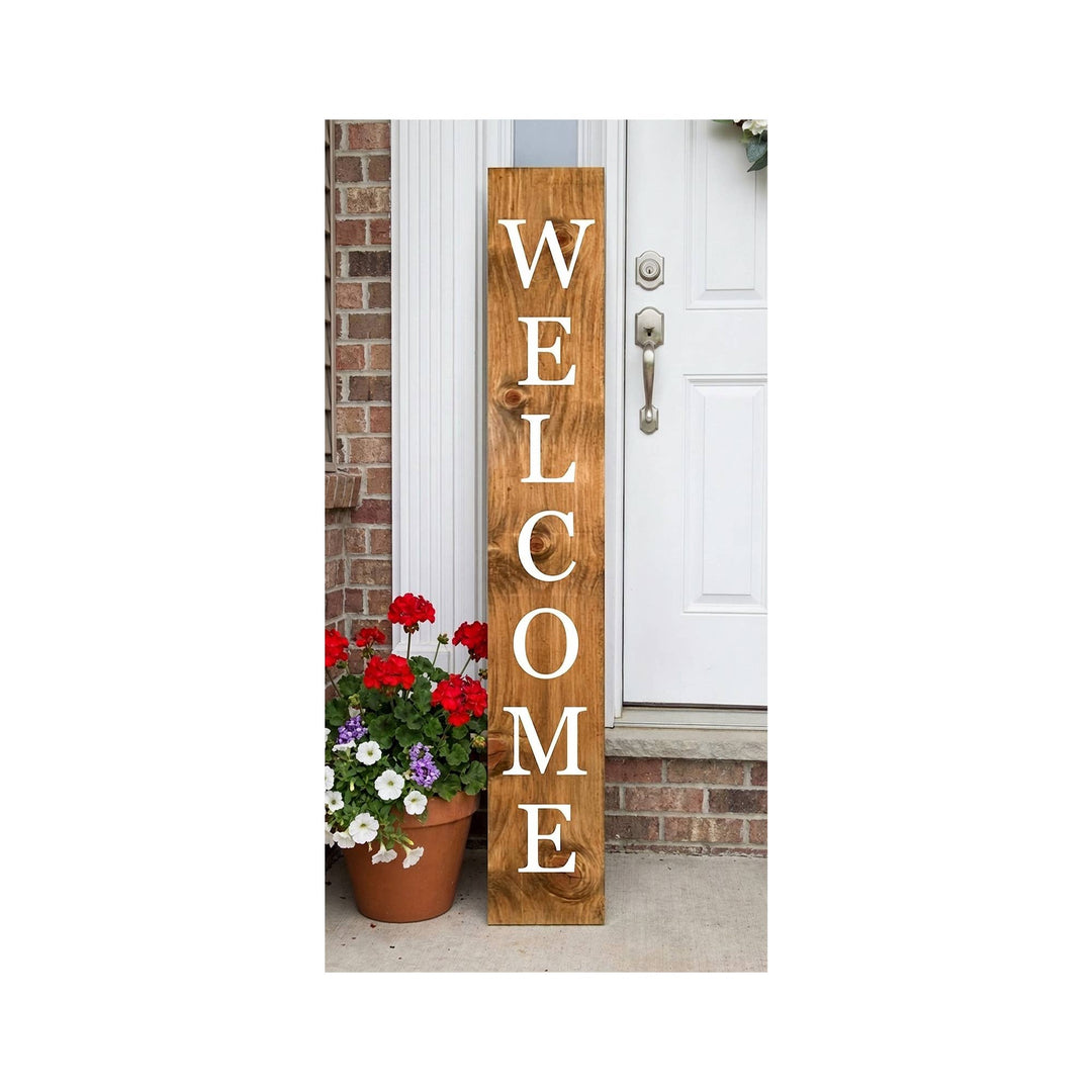 White Welcome Porch Leaner