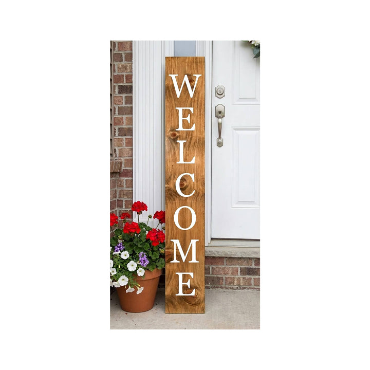 White Welcome Porch Leaner