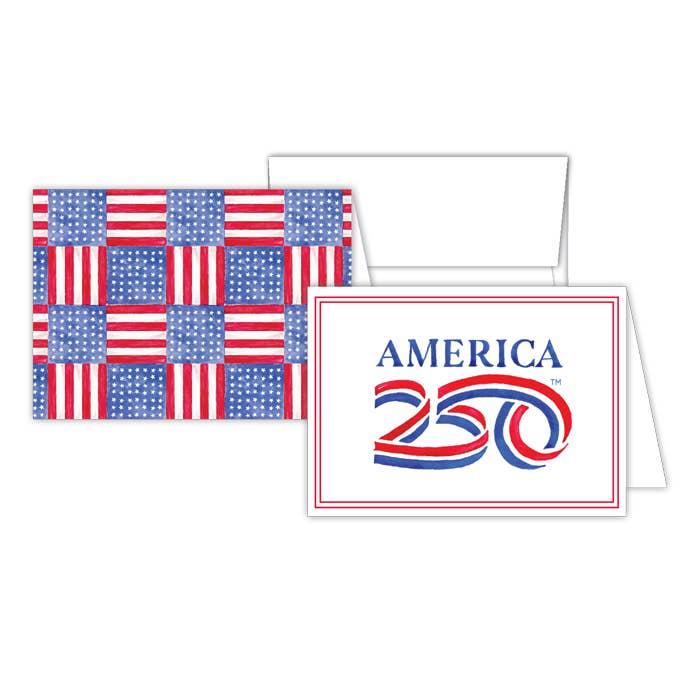 America 250 Logo Red White and Blue Petite Note Combo