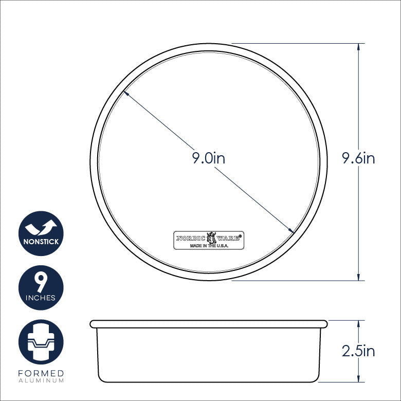 Brilliant Bakeware Nonstick 9 Inch Round Cake Pan