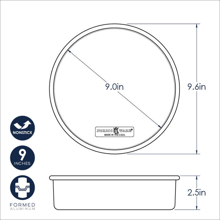 Brilliant Bakeware Nonstick 9 Inch Round Cake Pan