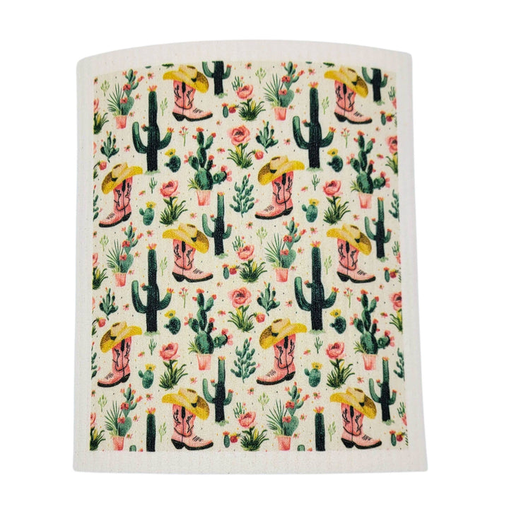 Cowgirl Boots &amp; Hats Fun Swedish Dishcloths - Kitchen Towels