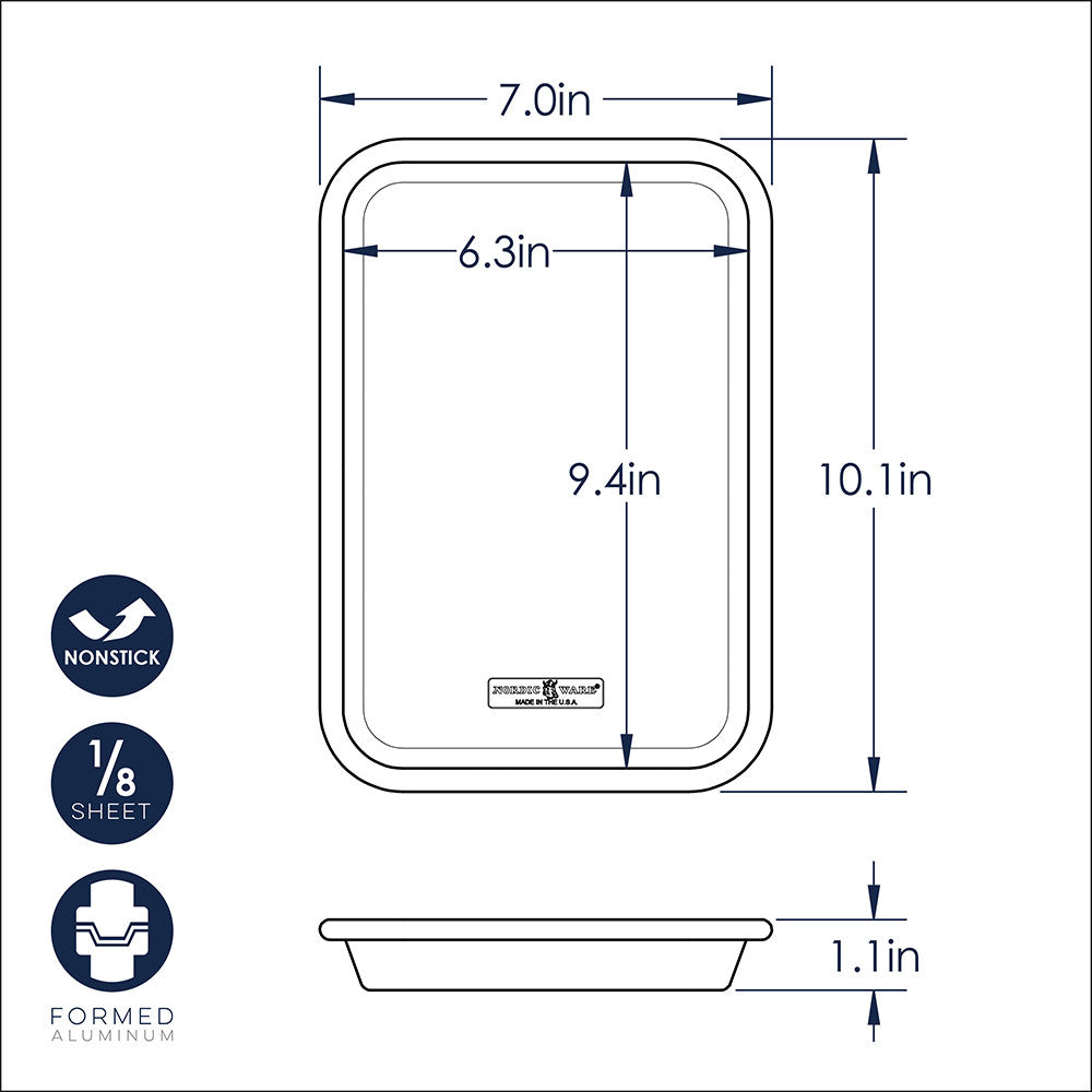 Brilliant Bakeware Nonstick Eighth Sheet Pan