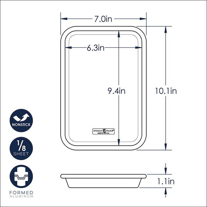 Brilliant Bakeware Nonstick Eighth Sheet Pan