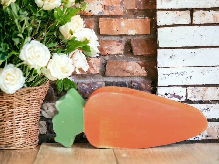 Primitive/Country Rustic Wood Carrot - Spring Country Decor