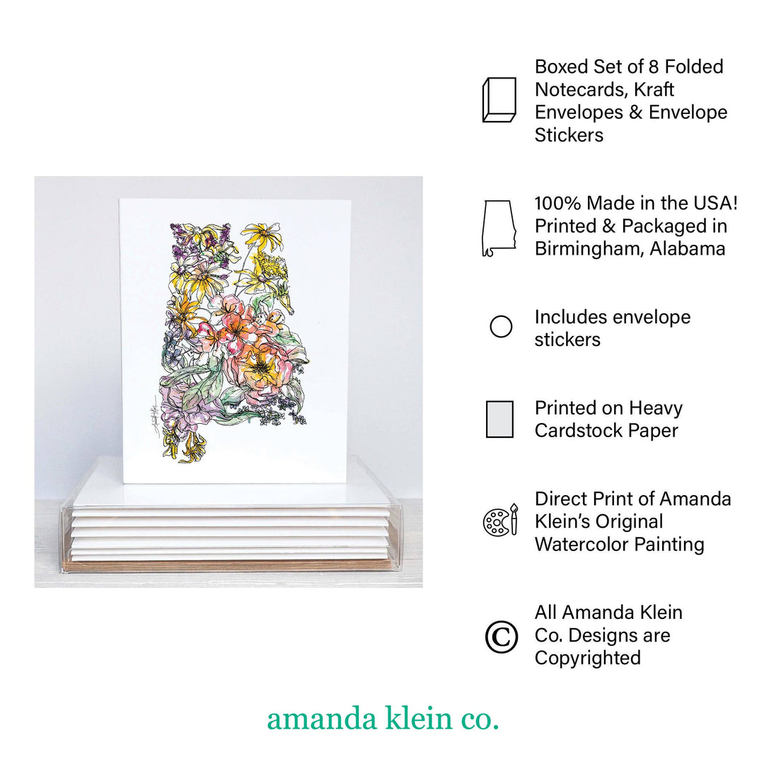 Assorted Floral Notecards Stationery Set