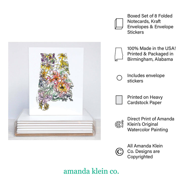 Assorted Floral Notecards Stationery Set