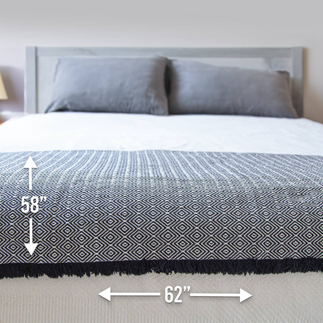 100% Cotton Patterned Throw Blankets – 58″ x 62″