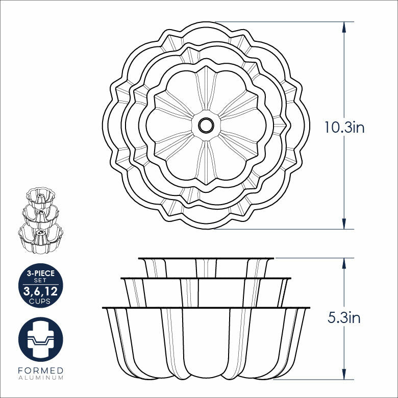 3 Piece Tiered Bundt® Pan Set