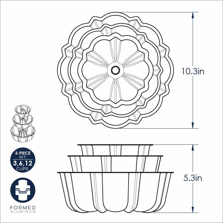3 Piece Tiered Bundt® Pan Set