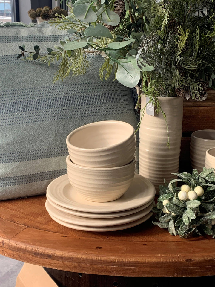 Farmhouse Ridges Dinner Plate - Drift White
