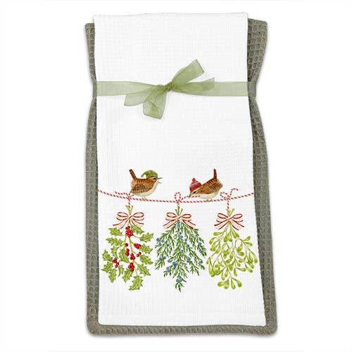 Waffle Towels Set of 2 Winter Swag