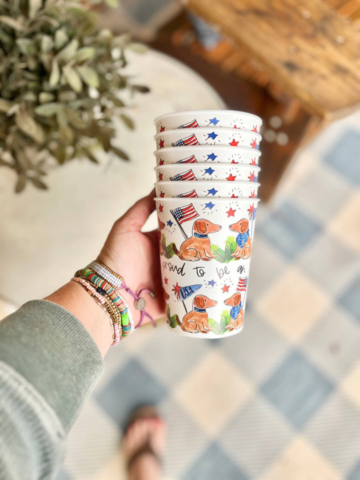 American Dog Patriotic Reusable Cups