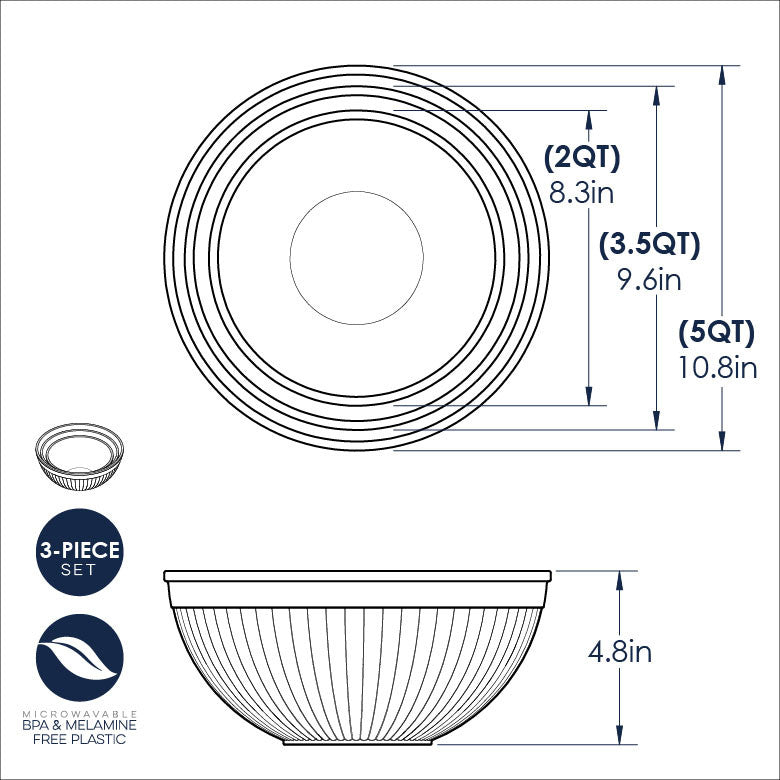 3- Piece Prep & Serve Mixing Bowl Set