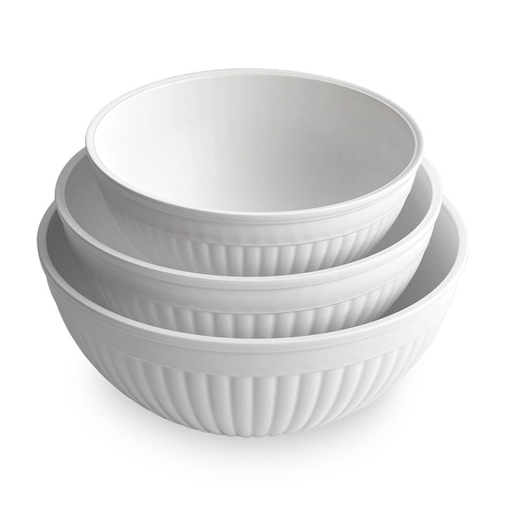 3 Piece Prep & Serve Mixing Bowl Set - White