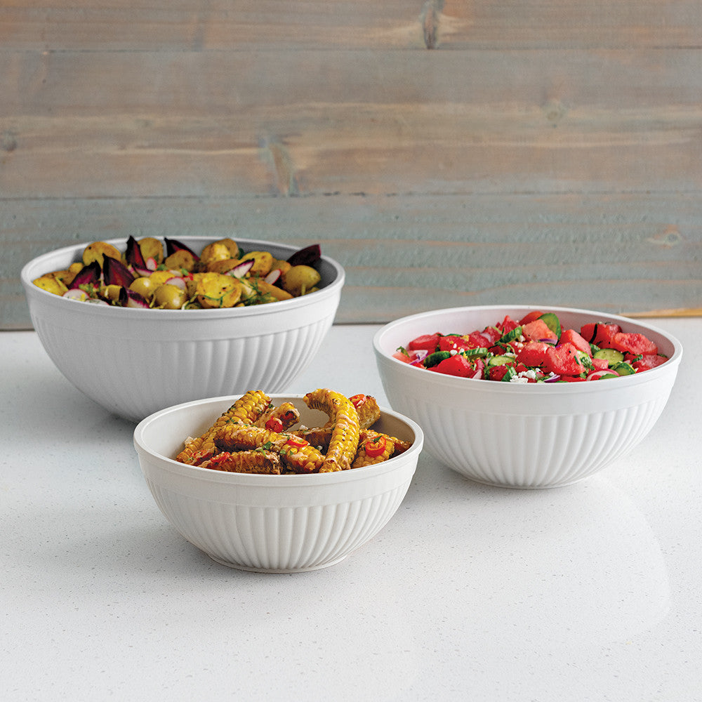 3 Piece Prep & Serve Mixing Bowl Set - White