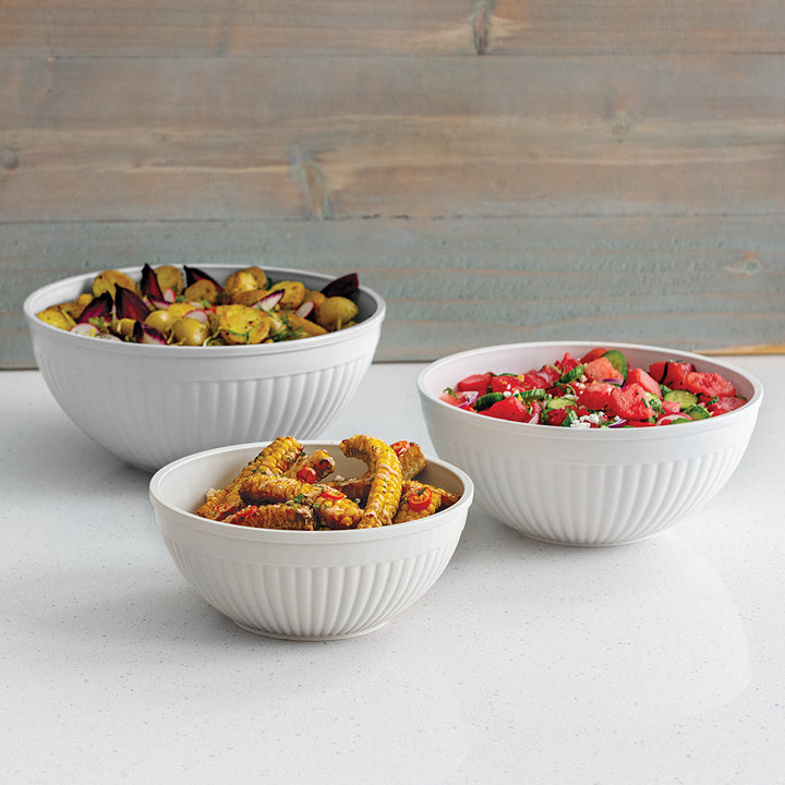3 Piece Prep & Serve Mixing Bowl Set - White