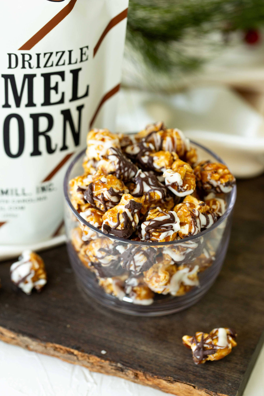Chocolate Drizzle Caramel Popcorn