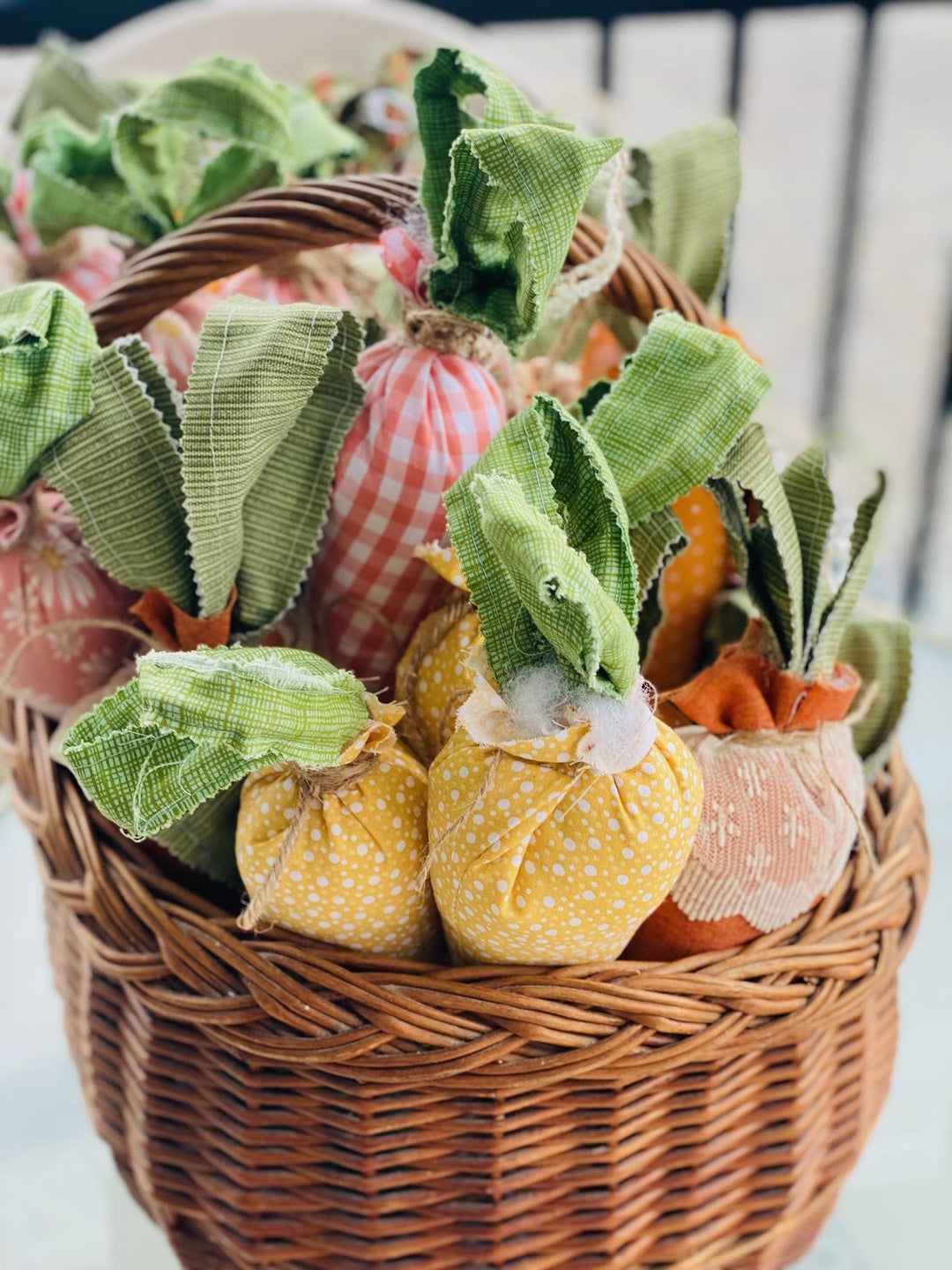 Handmade Large Fabric Carrots - 10 Inch Decorative